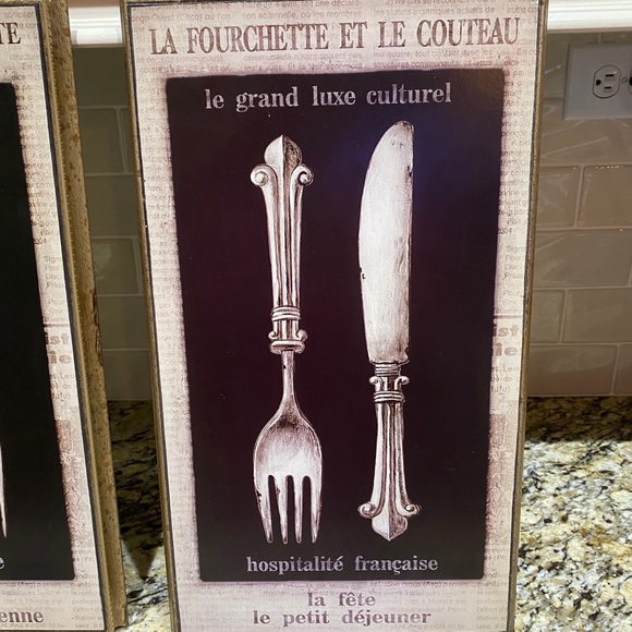EUC French/Parisian Style Utensil Wall Art Set - Picture 3 of 3